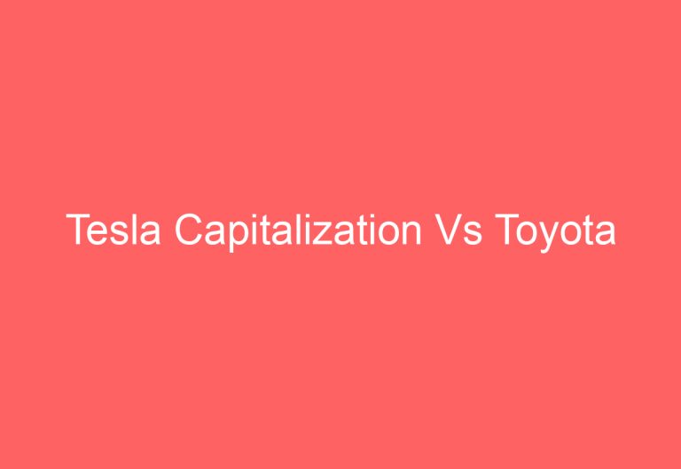 Tesla Capitalization Vs Toyota