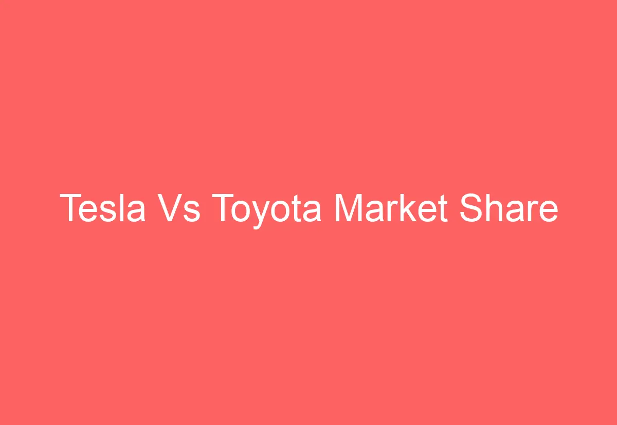Tesla Vs Toyota Market Share - AutomotiveGlory