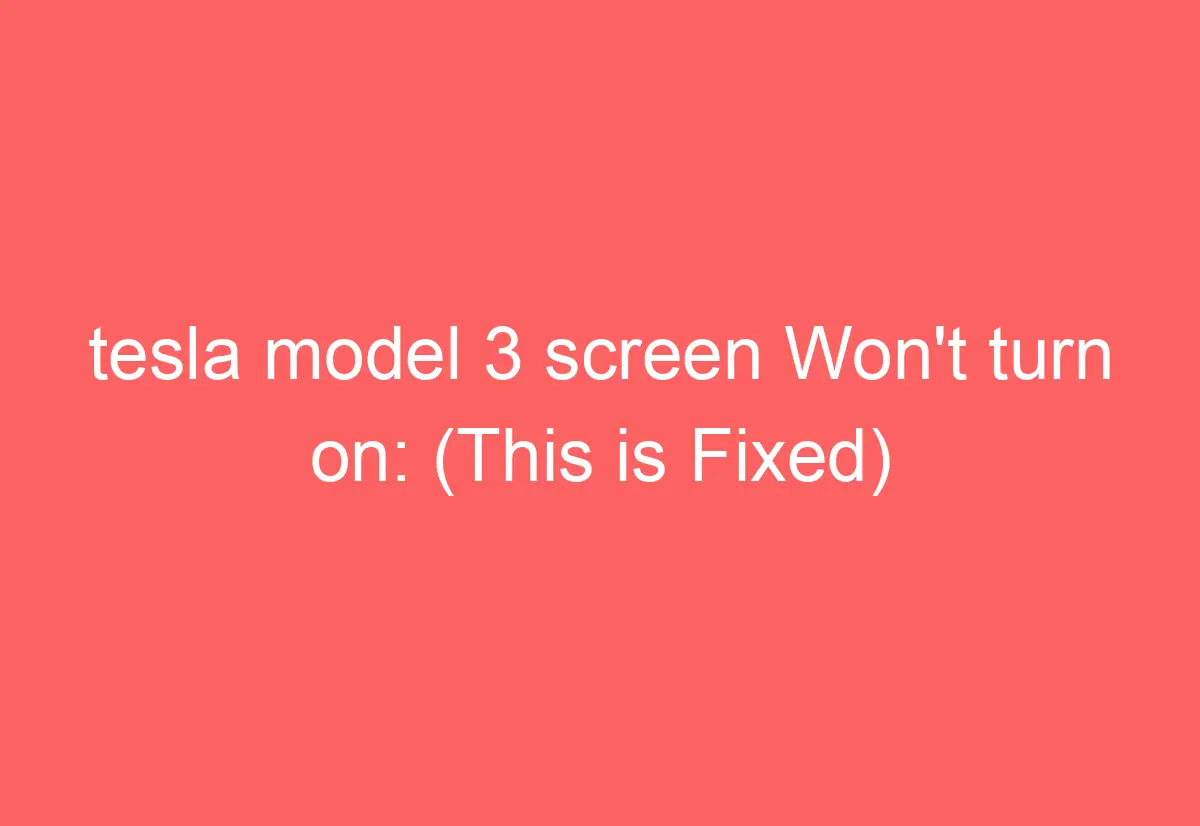 tesla model 3 turn off back screen