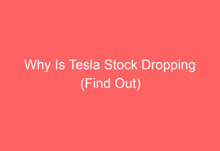 Why Is Tesla Stock Dropping (Find Out)