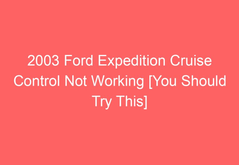 2003 Ford Expedition Cruise Control Not Working [You Should Try This]