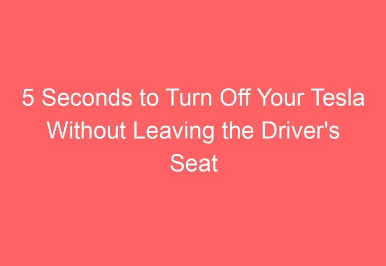 5 Seconds to Turn Off Your Tesla Without Leaving the Driver’s Seat