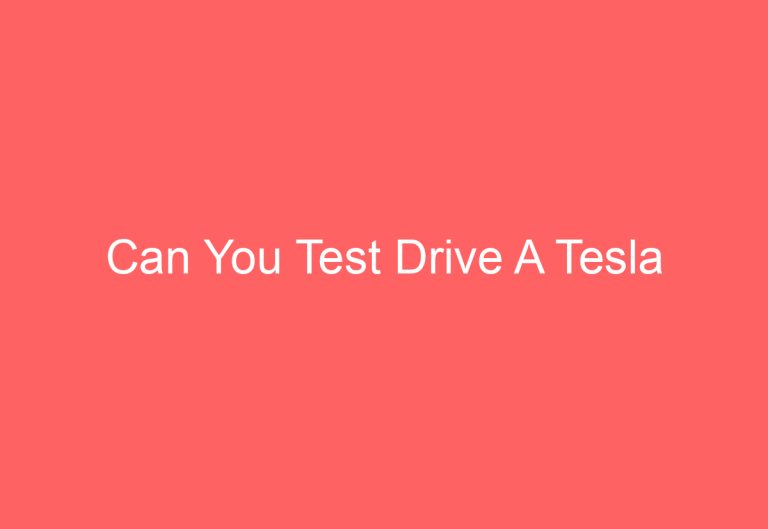 Can You Test Drive A Tesla
