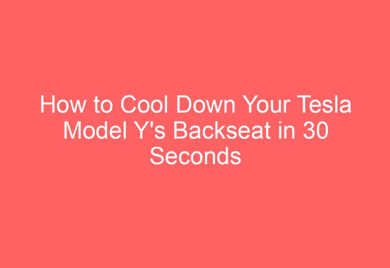 How to Cool Down Your Tesla Model Y’s Backseat in 30 Seconds