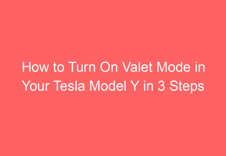 How to Turn On Valet Mode in Your Tesla Model Y in 3 Steps