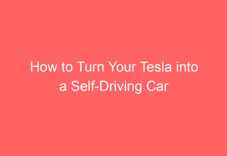 How to Turn Your Tesla into a Self-Driving Car