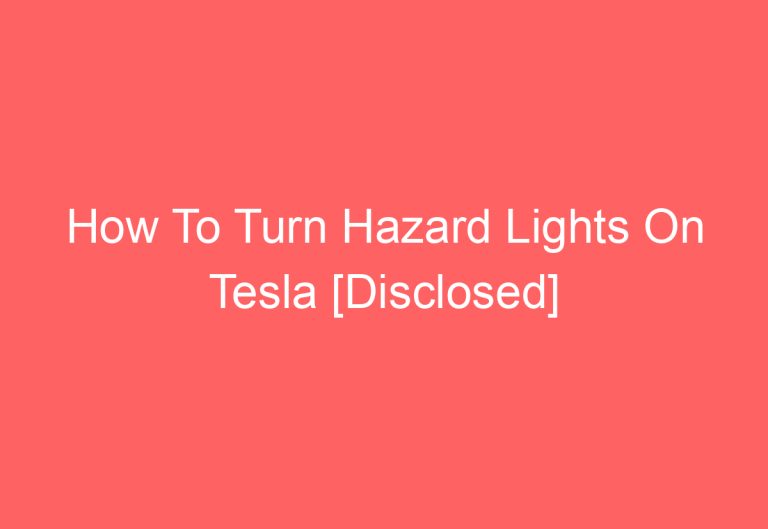 How To Turn Hazard Lights On Tesla [Disclosed]