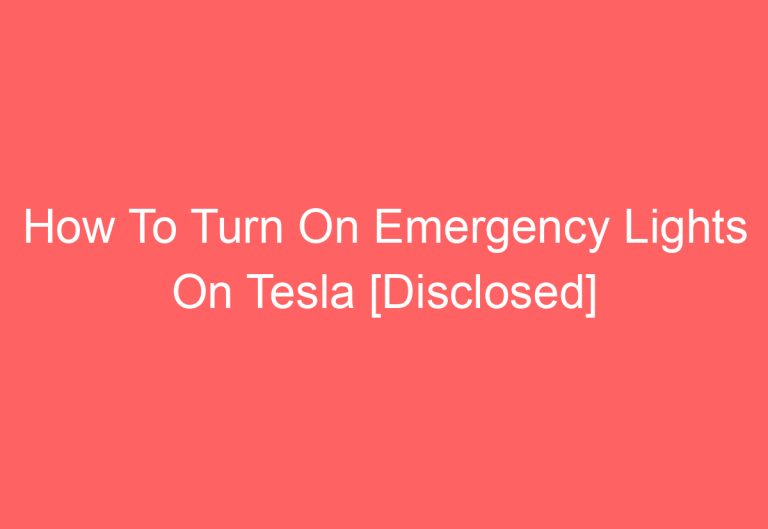 How To Turn On Emergency Lights On Tesla [Disclosed]