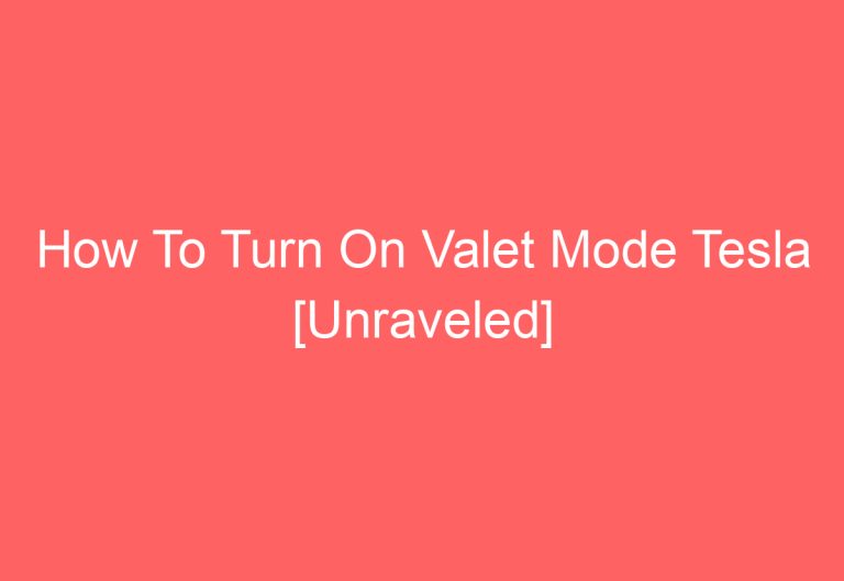 How To Turn On Valet Mode Tesla [Unraveled]