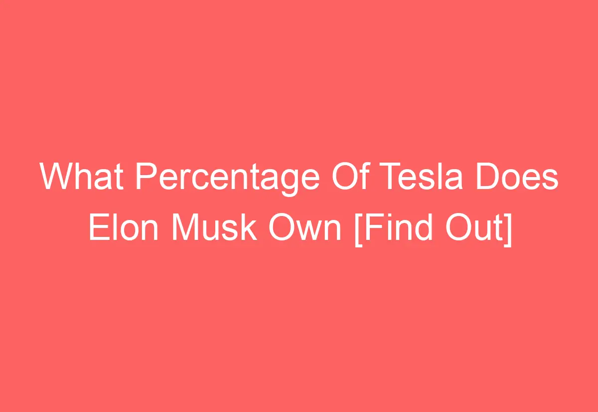 What Percentage Of Tesla Does Elon Musk Own [Find Out] - AutomotiveGlory