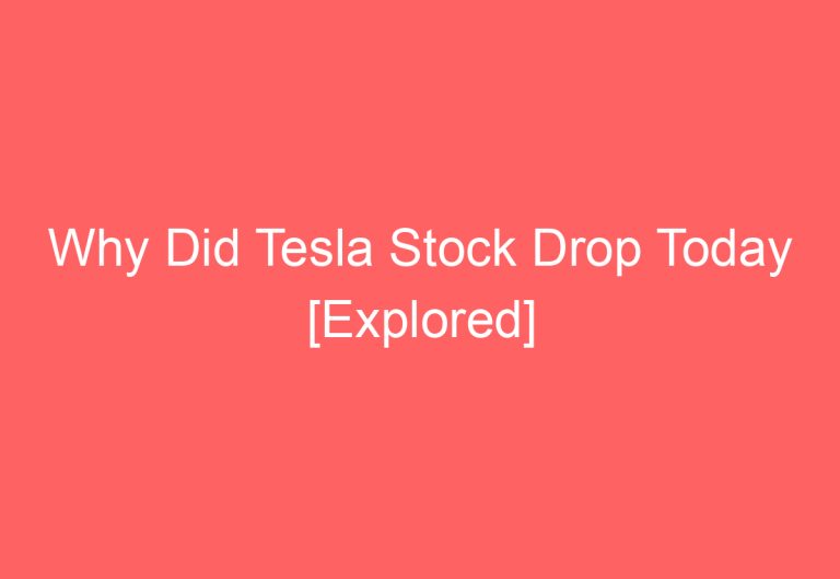 Why Did Tesla Stock Drop Today [Explored]