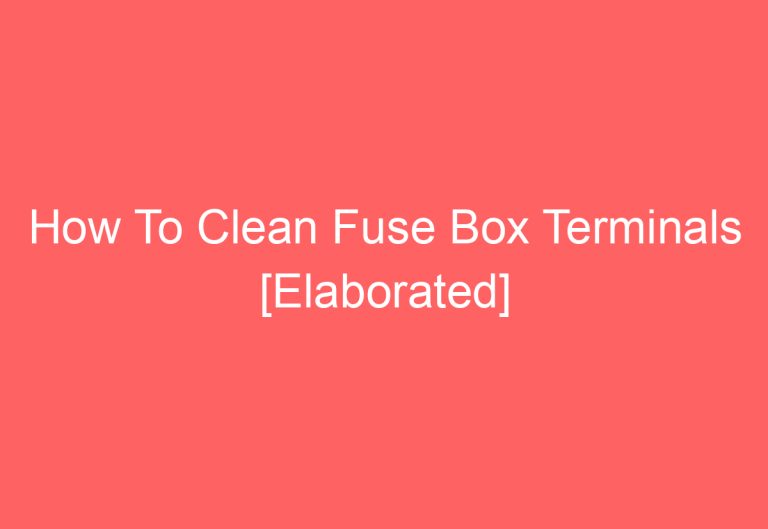 How To Clean Fuse Box Terminals [Elaborated]