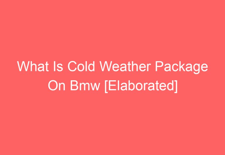 What Is Cold Weather Package On Bmw [Elaborated]