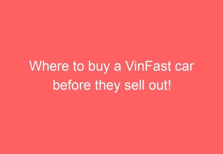 Where to buy a VinFast car before they sell out!