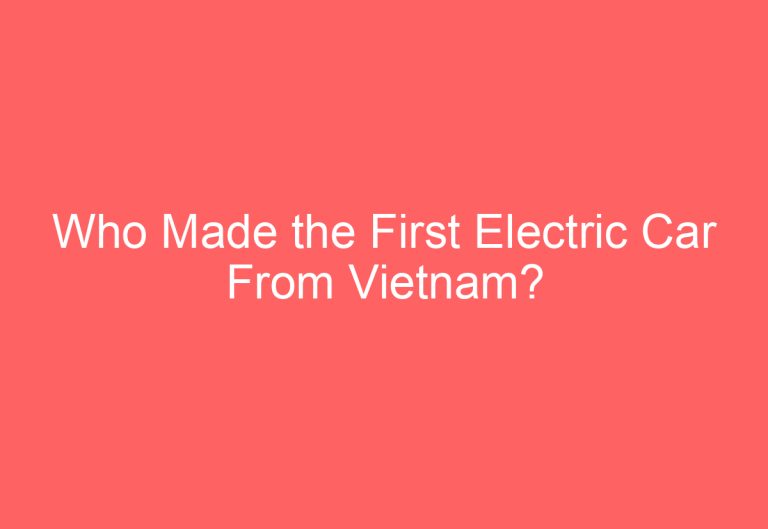 Who Made the First Electric Car From Vietnam?