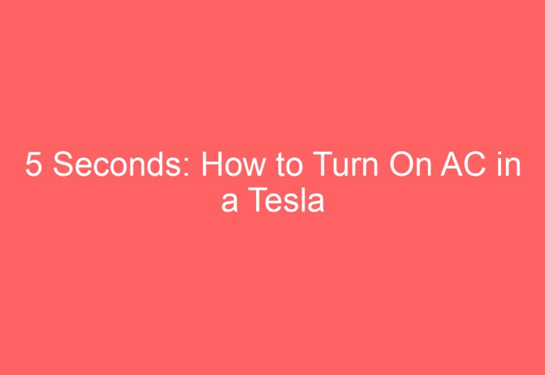 5 Seconds: How to Turn On AC in a Tesla