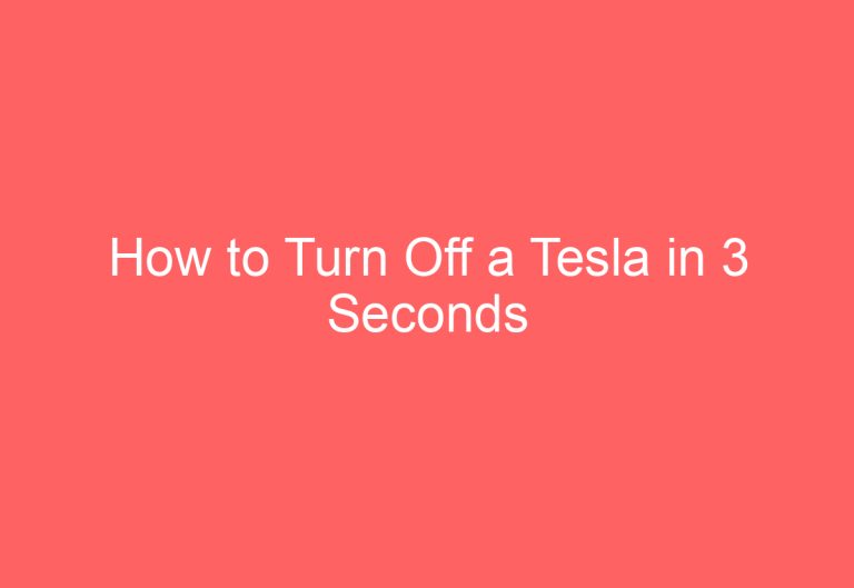 How to Turn Off a Tesla in 3 Seconds