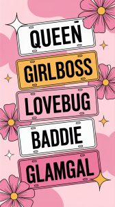 license plate ideas for car for women