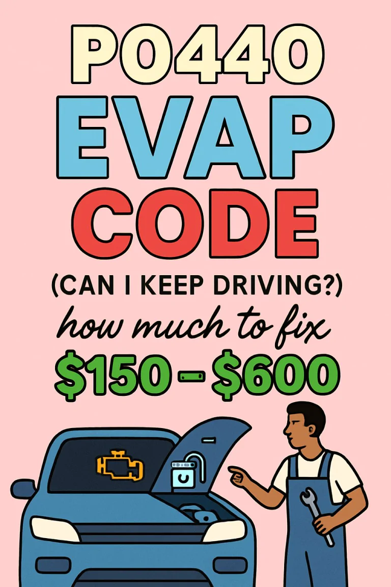 Can I Drive with P0440? How Much to Fix EVAP?