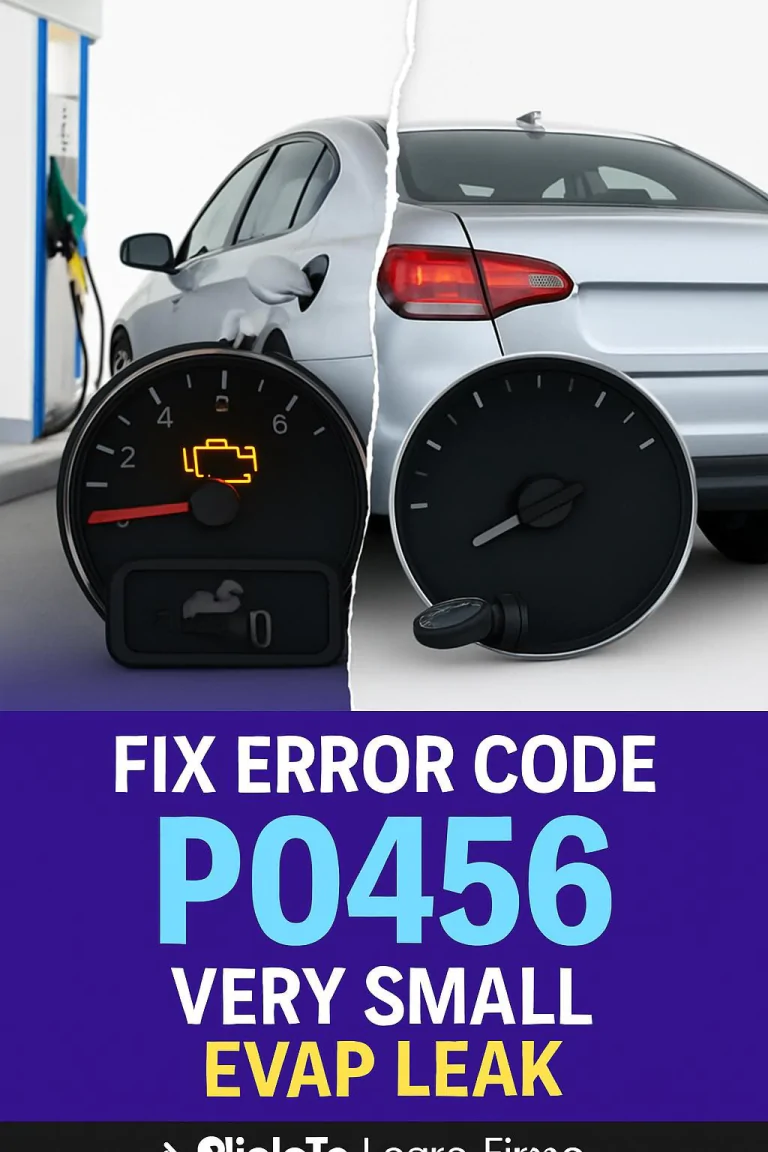 P0456 – Very Small EVAP Leak Detected (Symptoms, Causes & Fix)